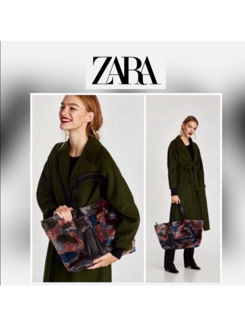 Zara Hand-made carpet fabric tote bag